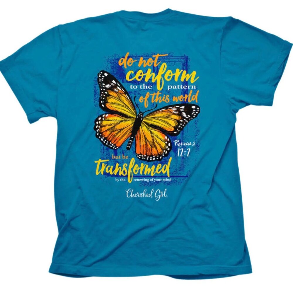 Kerusso Cherished Girl Butterfly Transformation Adult Woman's T-Shirt - NWT